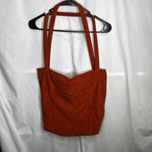 Burnt Orange Soft Corduroy Bag Purse New
